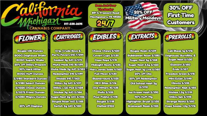 California Michigan Cannabis Company Everyday Deals 24/7