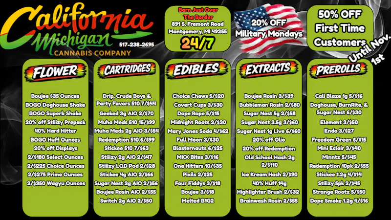 California Michigan Cannabis Company Everyday Deals 24/7