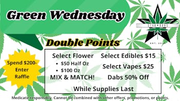 Star Buds Tupelo Green Wednesday: 50% Off Dabs