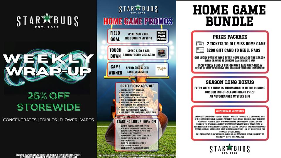 Star Buds Medical - Oxford Weekly Wrap-up: 25% Off Storewide