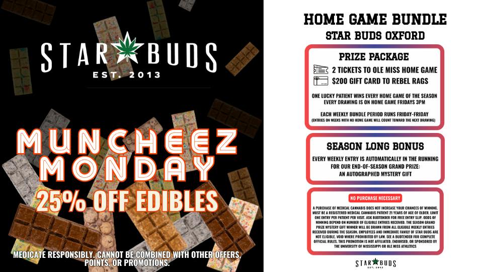 Star Buds Medical - Oxford 25% Off Edibles | ASK ABOUT HOME GAME BUNDLE