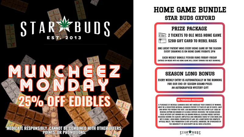 Star Buds Medical - Oxford 25% Off Edibles | ASK ABOUT HOME GAME BUNDLE