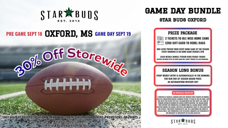 Star Buds Medical - Oxford Game Day Deals: 30% Off Storewide