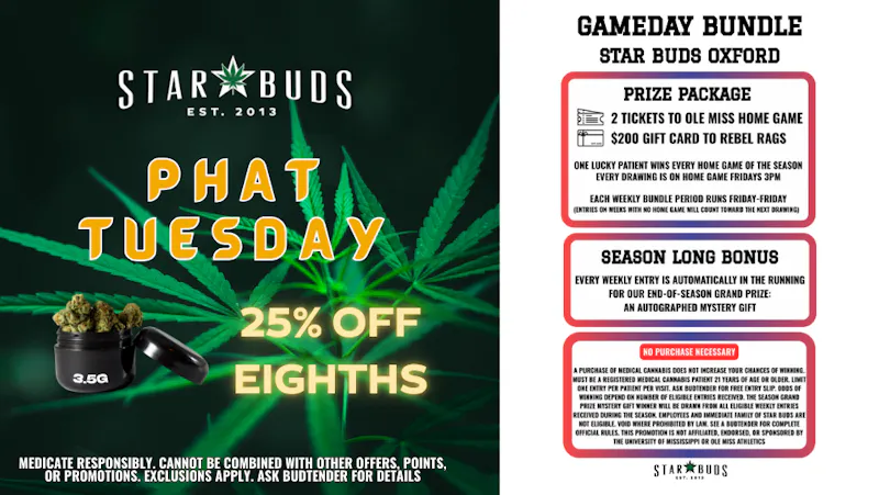 Star Buds Medical - Oxford 25% Off Eighths | ASK ABOUT GAMEDAY BUNDLE