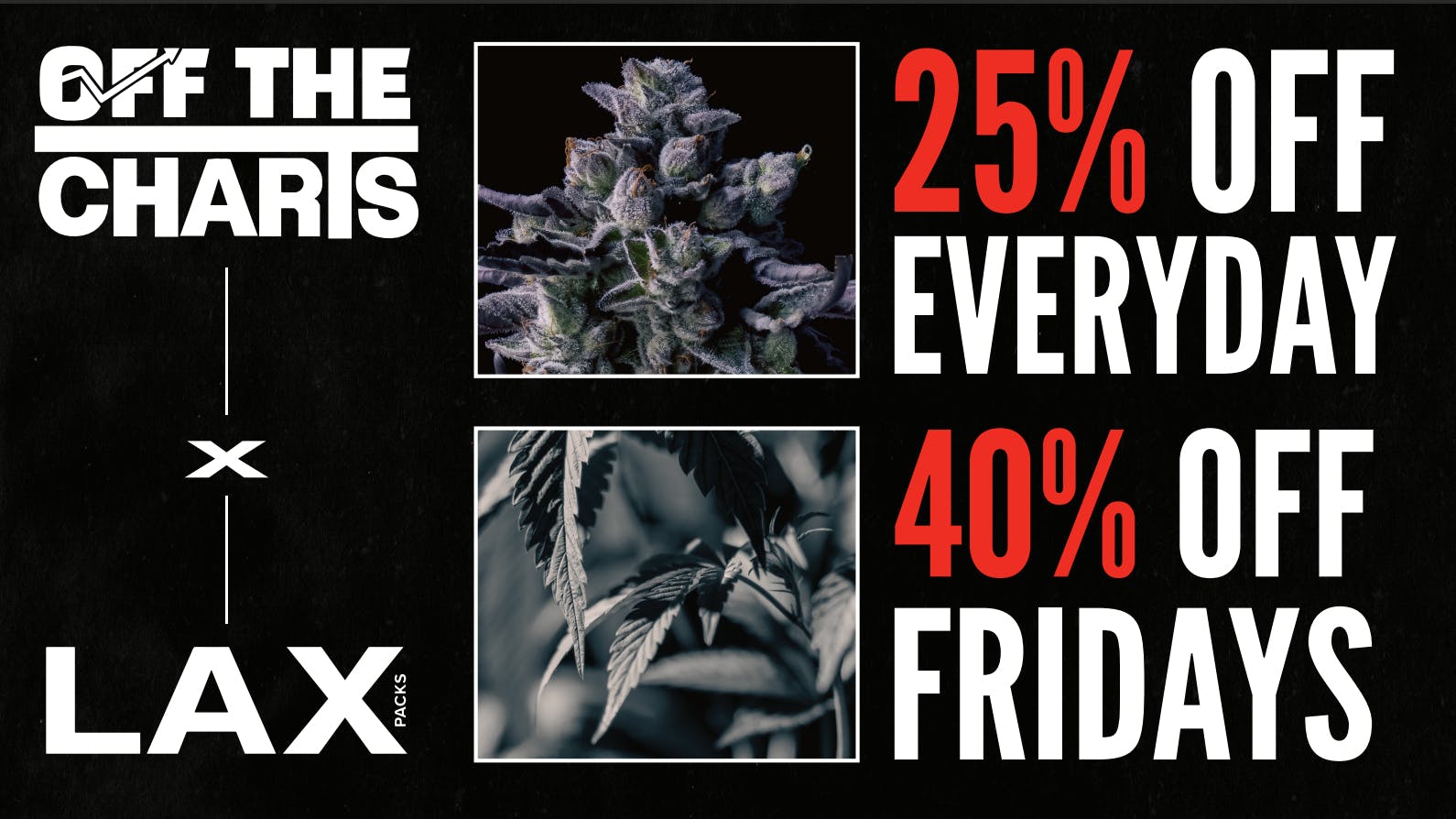 Off The Charts - McFarland LAX Packs 25% off daily 40% off Fridays