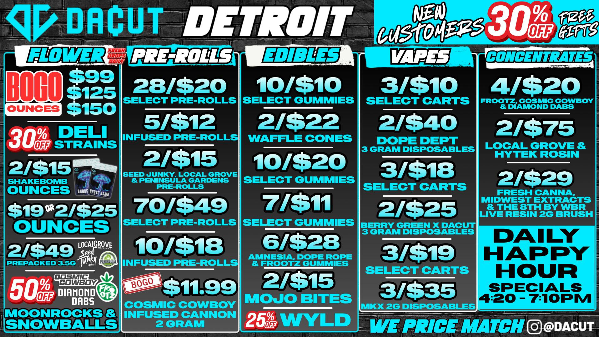 DACUT BOGO Oz's, 30% OFF Deli, 3/$10 Carts + More