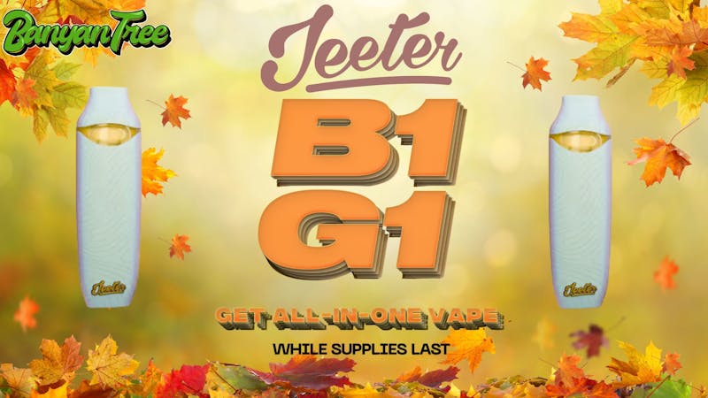 Banyan Tree Fresno BUY ANY JEETER ALL-IN-ONE VAPE GET ONE