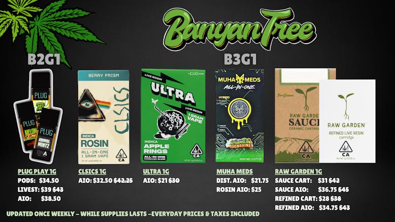 Banyan Tree Fresno Vape Favorites 🍃