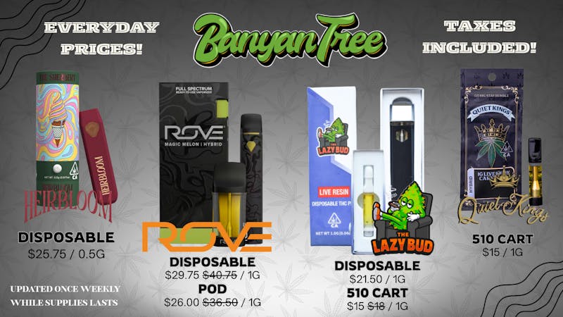 Banyan Tree Fresno New and Returning Vapes!