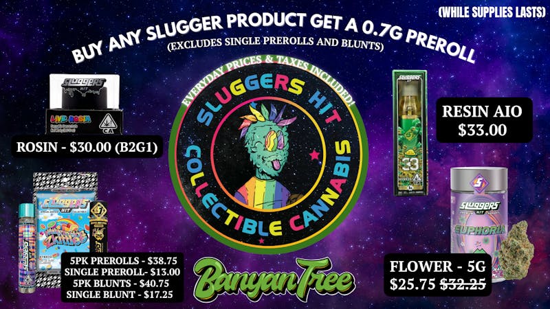 Banyan Tree Fresno SLUGGERS HIT: COLLECTIBLE CANNABIS 👾