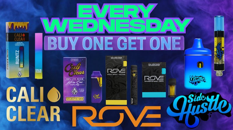 X Raided BOGO ON ROVE PODS, CALI CLEAR & SIDE HUSTLE VAPES!