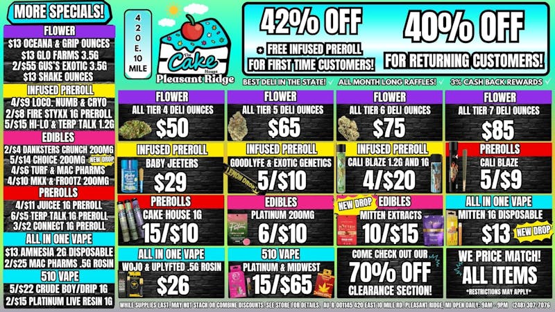 The Cake House - Pleasant Ridge OCTOBER 40% OFF BLOWOUT SALE!