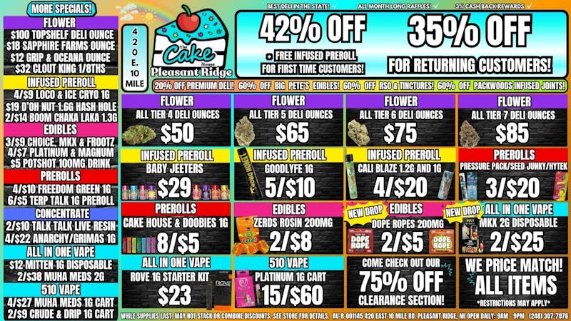 The Cake House - Pleasant Ridge HIGHNOVEMBER! 35% OFF RETURNING 42% OFF 1ST VISIT!