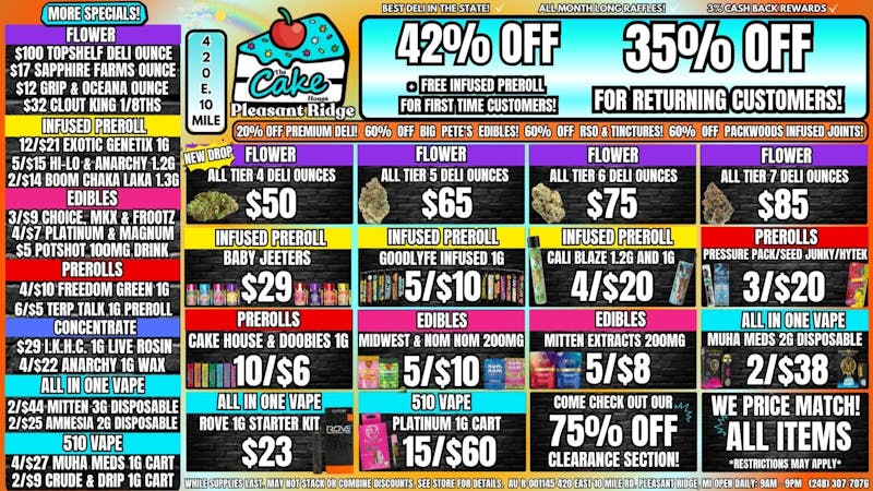 The Cake House - Pleasant Ridge 35% OFF STOREWIDE! 42% OFF 1ST TIME + FREE INFUSED