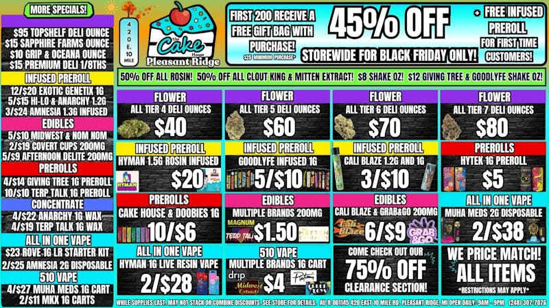 The Cake House - Pleasant Ridge BLACK FRIDAY 45% OFF STOREWIDE + 200 BAG GIVEAWAY!