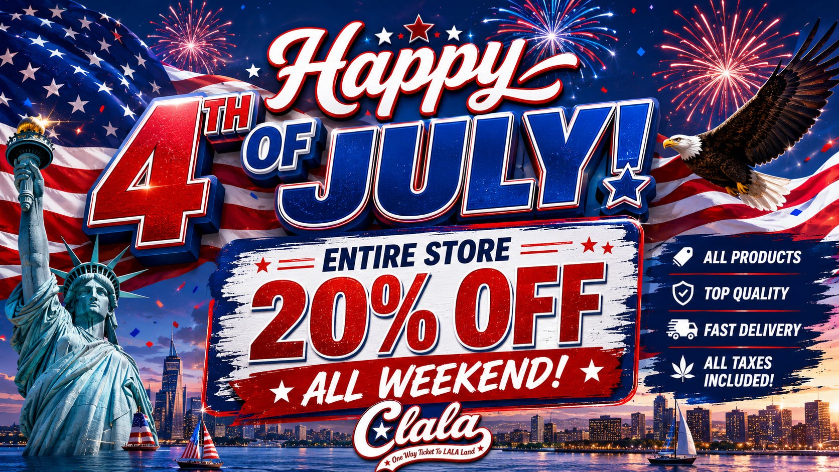CANNA LALA 🇺🇸 Happy 4th of July! 20% OFF Storewide All Week