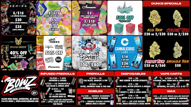 BOWZ Cannabis 💰Weekly DealZ @ BOWZ🔥