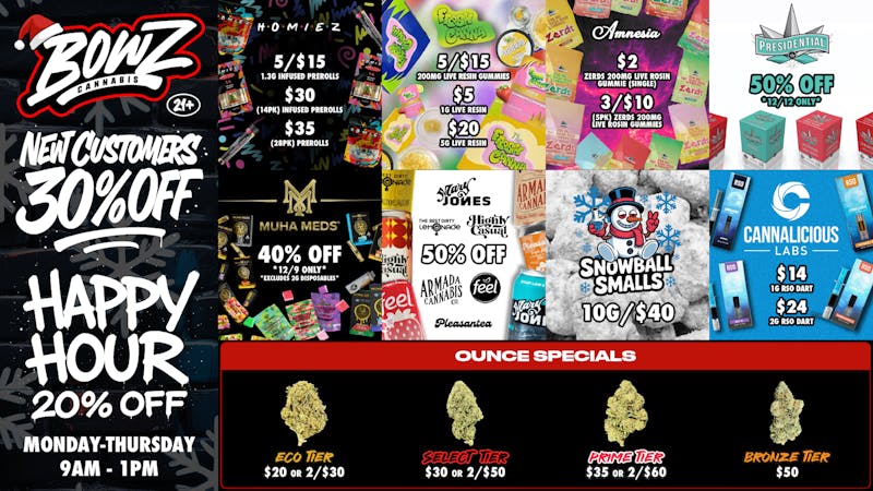 BOWZ Cannabis 💰Happy Hour 20%❄️