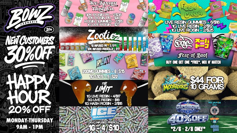 BOWZ Cannabis 💰30% off First Time Customers🔥