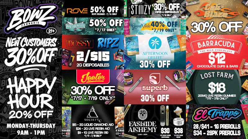 BOWZ Cannabis 💨20% off Happy Hour💰