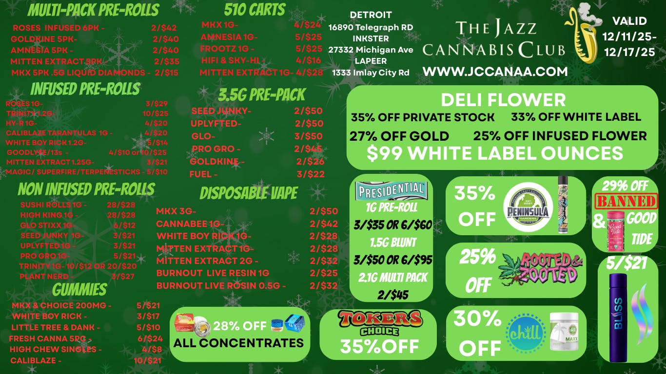 The Jazz Cannabis Club - Inkster BEST WINTER DEALS