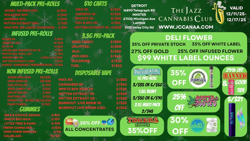 The Jazz Cannabis Club - Inkster BEST WINTER DEALS