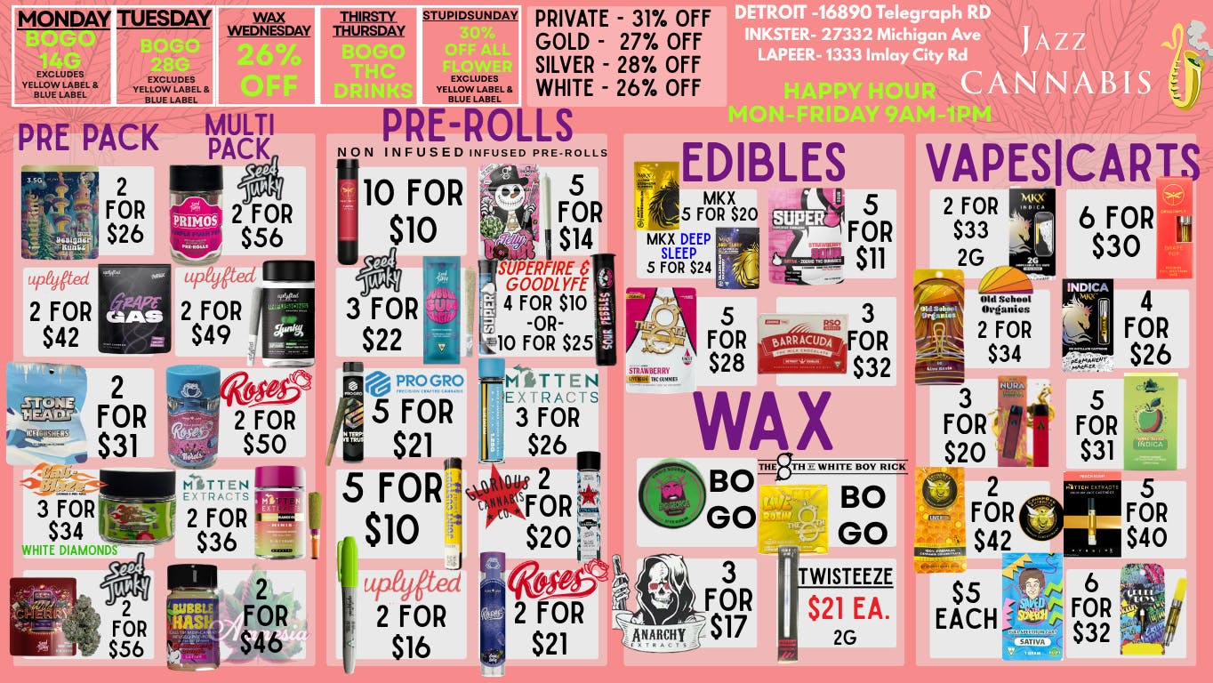 The Jazz Cannabis Club - Inkster SPRING DEALS !!