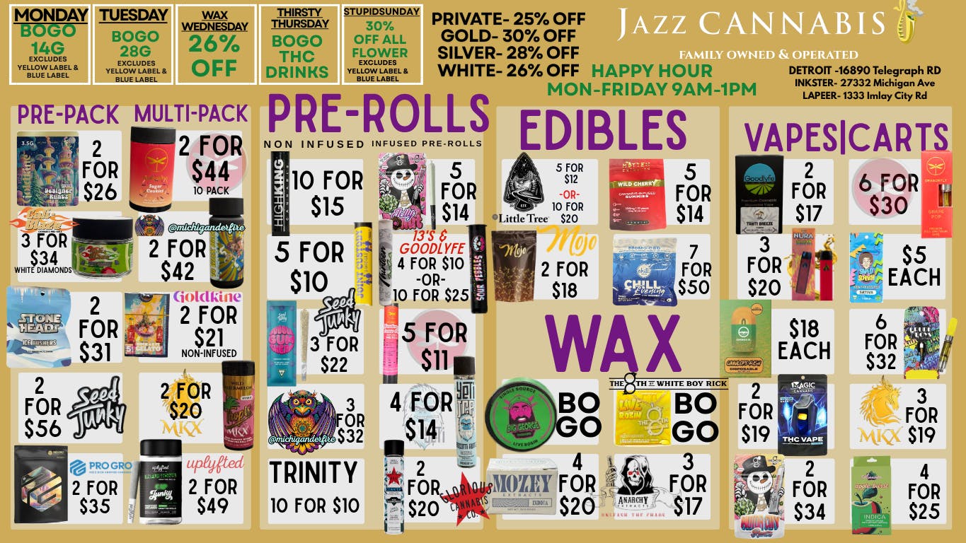 The Jazz Cannabis Club - Inkster SPRING DEALS!!!!