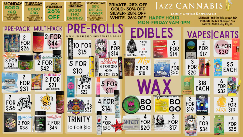 The Jazz Cannabis Club - Inkster SPRING DEALS!!!!