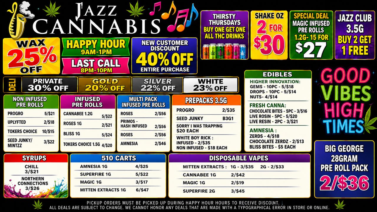 The Jazz Cannabis Club - Inkster BIG DEALS. GOOD VIBES. HIGH TIMES.