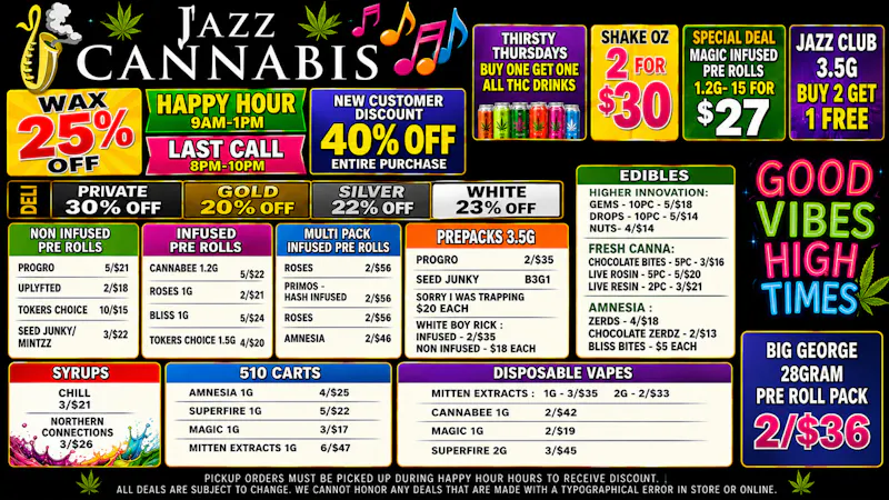 The Jazz Cannabis Club - Inkster BIG DEALS. GOOD VIBES. HIGH TIMES.