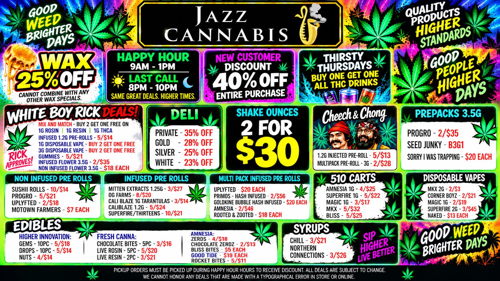 The Jazz Cannabis Club JAZZ CLUB DEALS ARE HERE!!!
