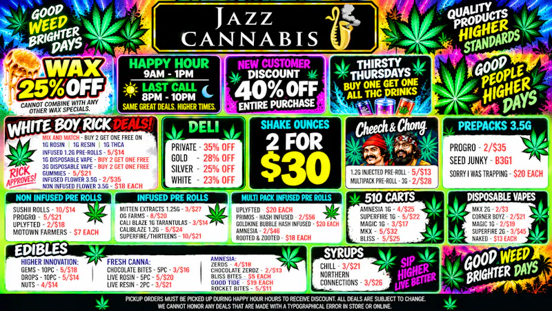 The Jazz Cannabis Club JAZZ CLUB DEALS ARE HERE!!!