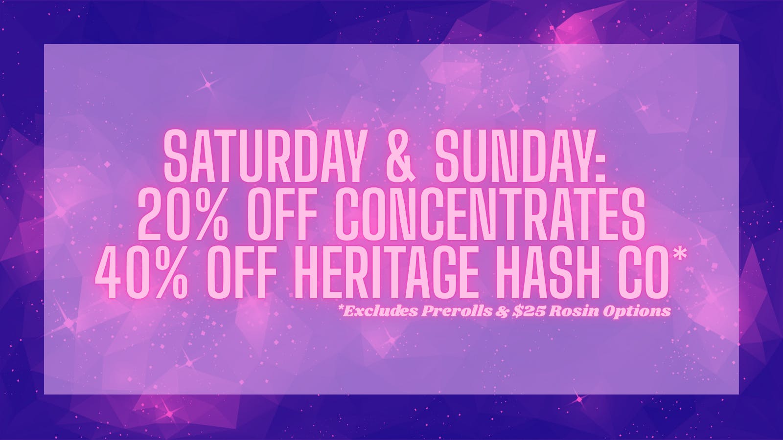 Heritage - Mendocino Weekend Concentrates Deals 20-40% Off