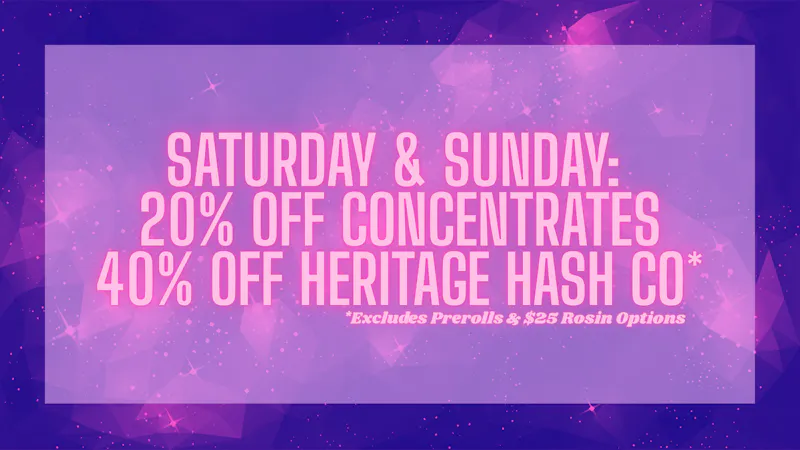 Heritage - Mendocino Weekend Concentrates Deals 20-40% Off