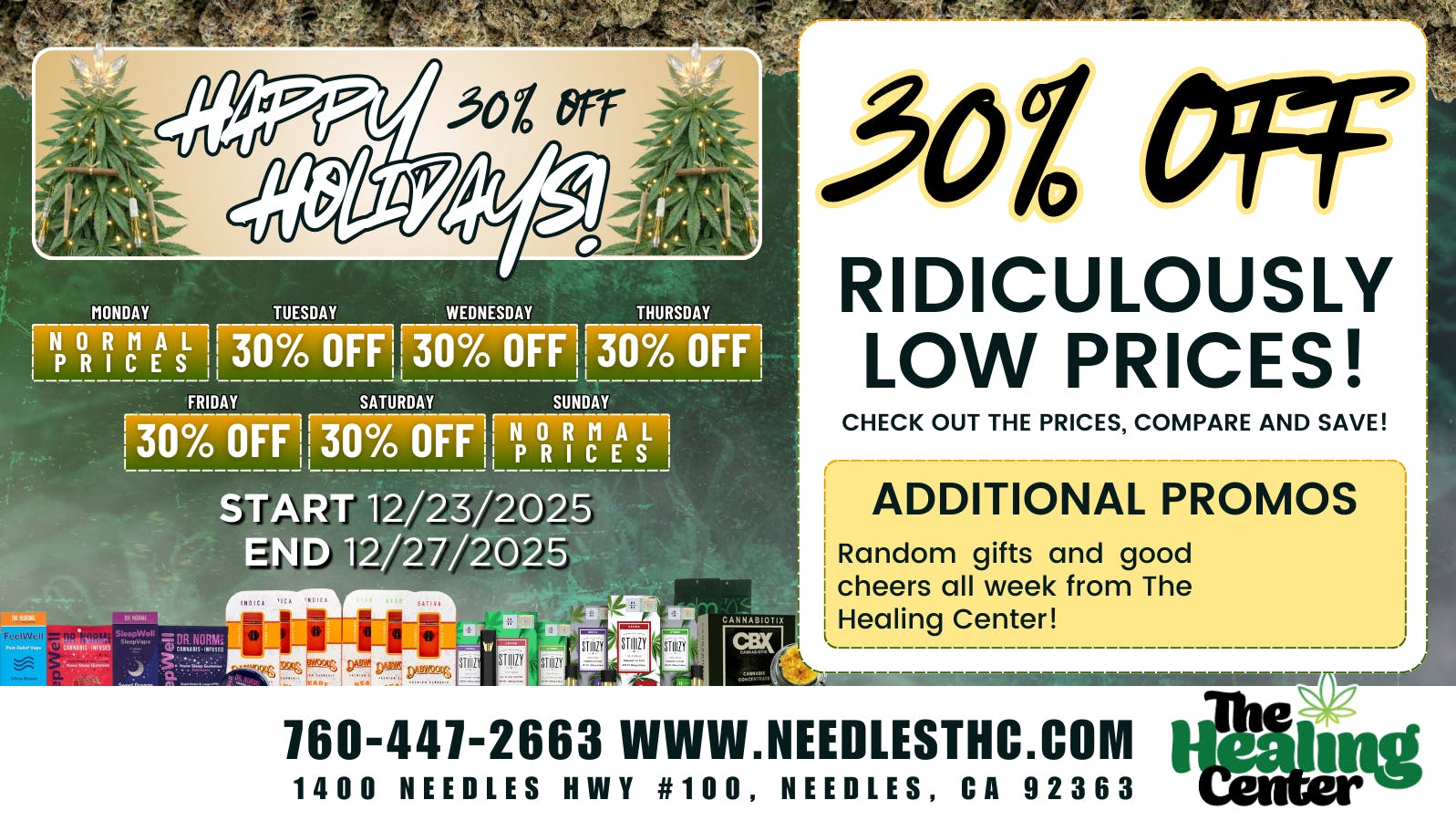 The Healing Center Weed Dispensary - Needles Weekly Deals 2025