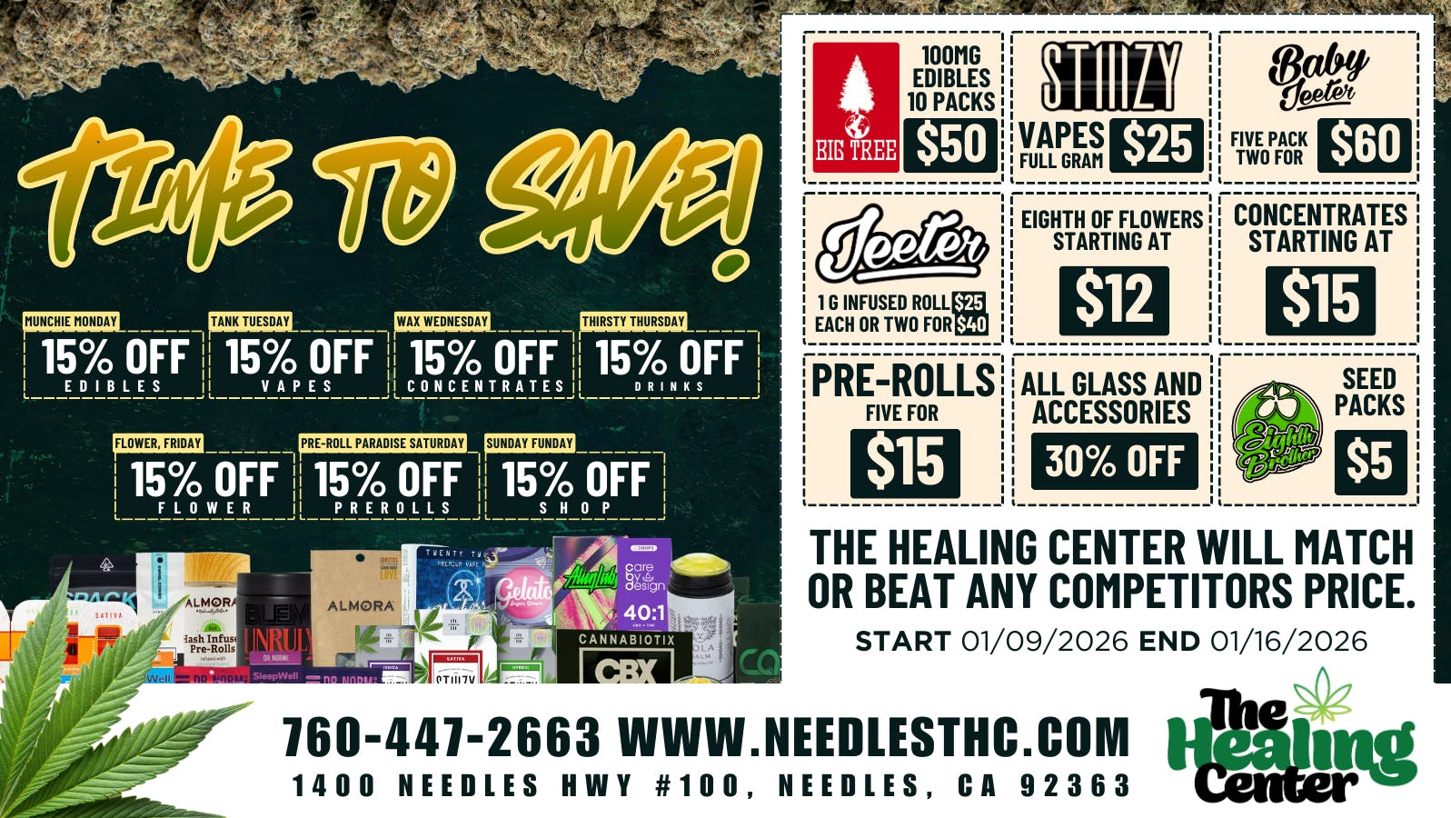 The Healing Center Weed Dispensary - Needles Weekly Deals 2025