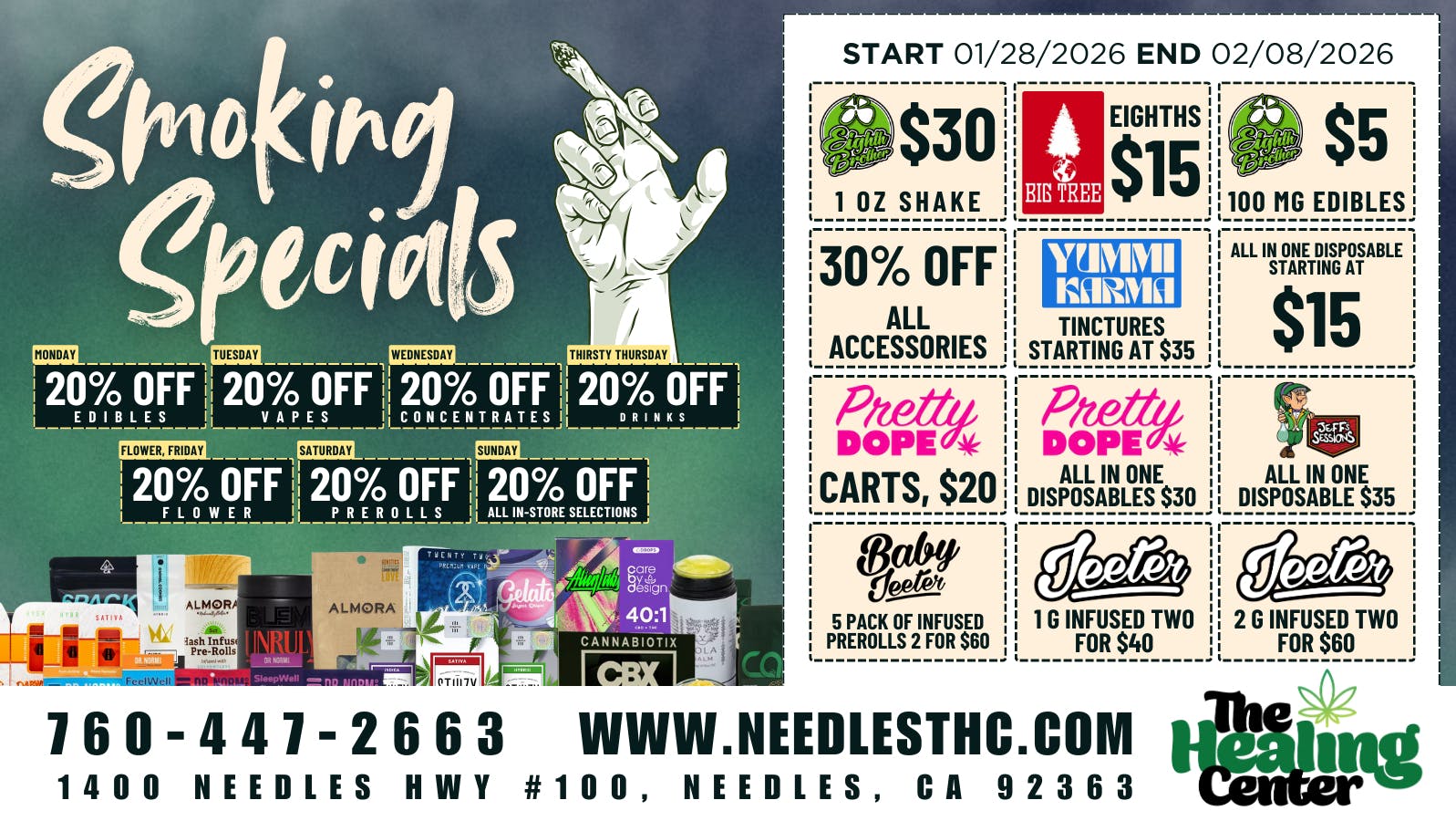 The Healing Center Weed Dispensary - Needles Weekly Deals 2025