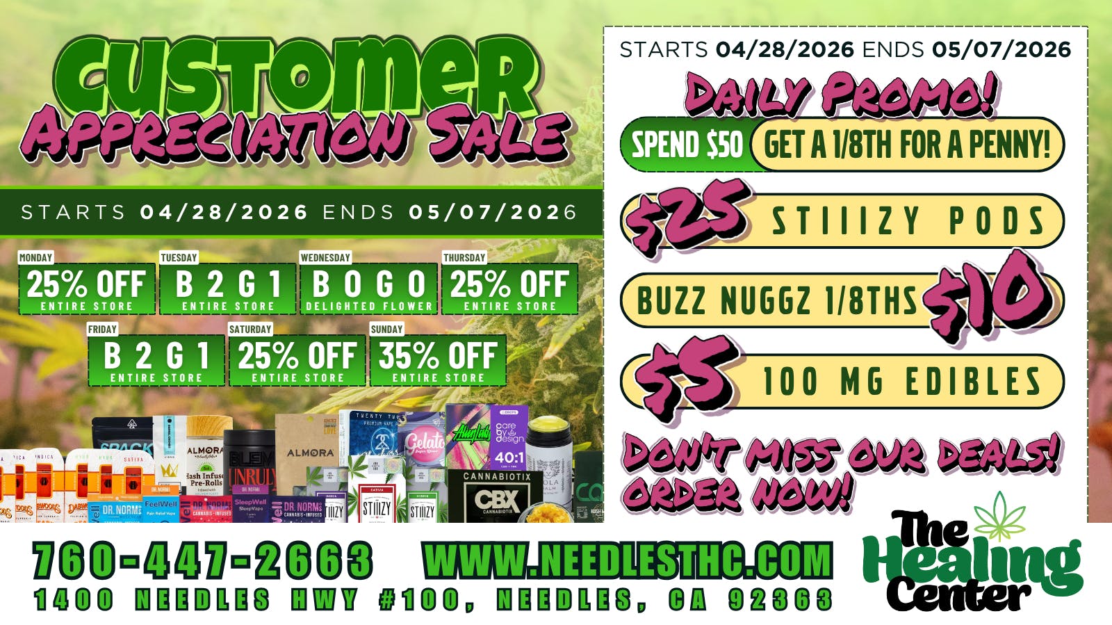 The Healing Center Weed Dispensary - Needles Weekly Deals 2026