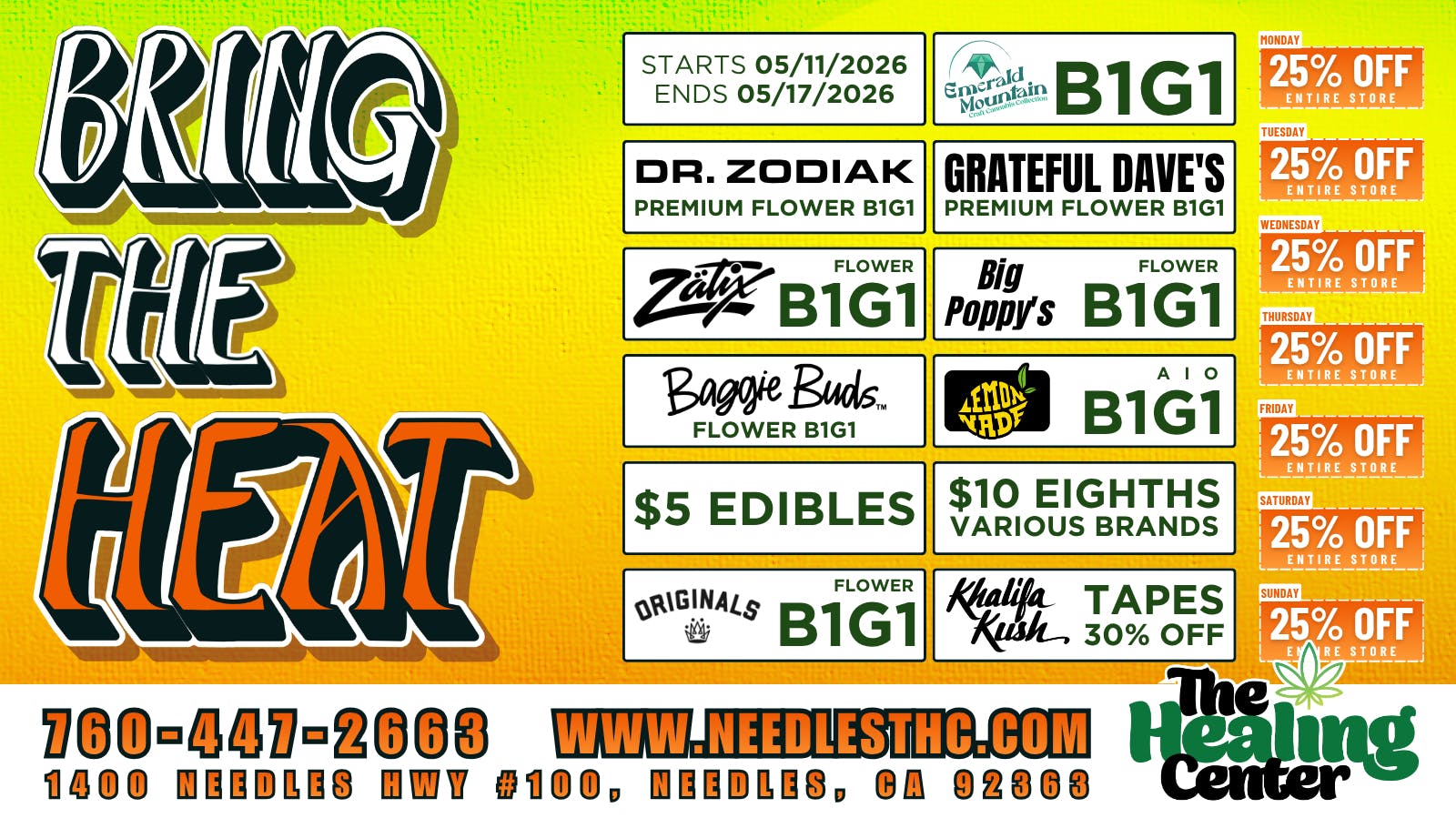 The Healing Center Weed Dispensary - Needles Weekly Deals 2026