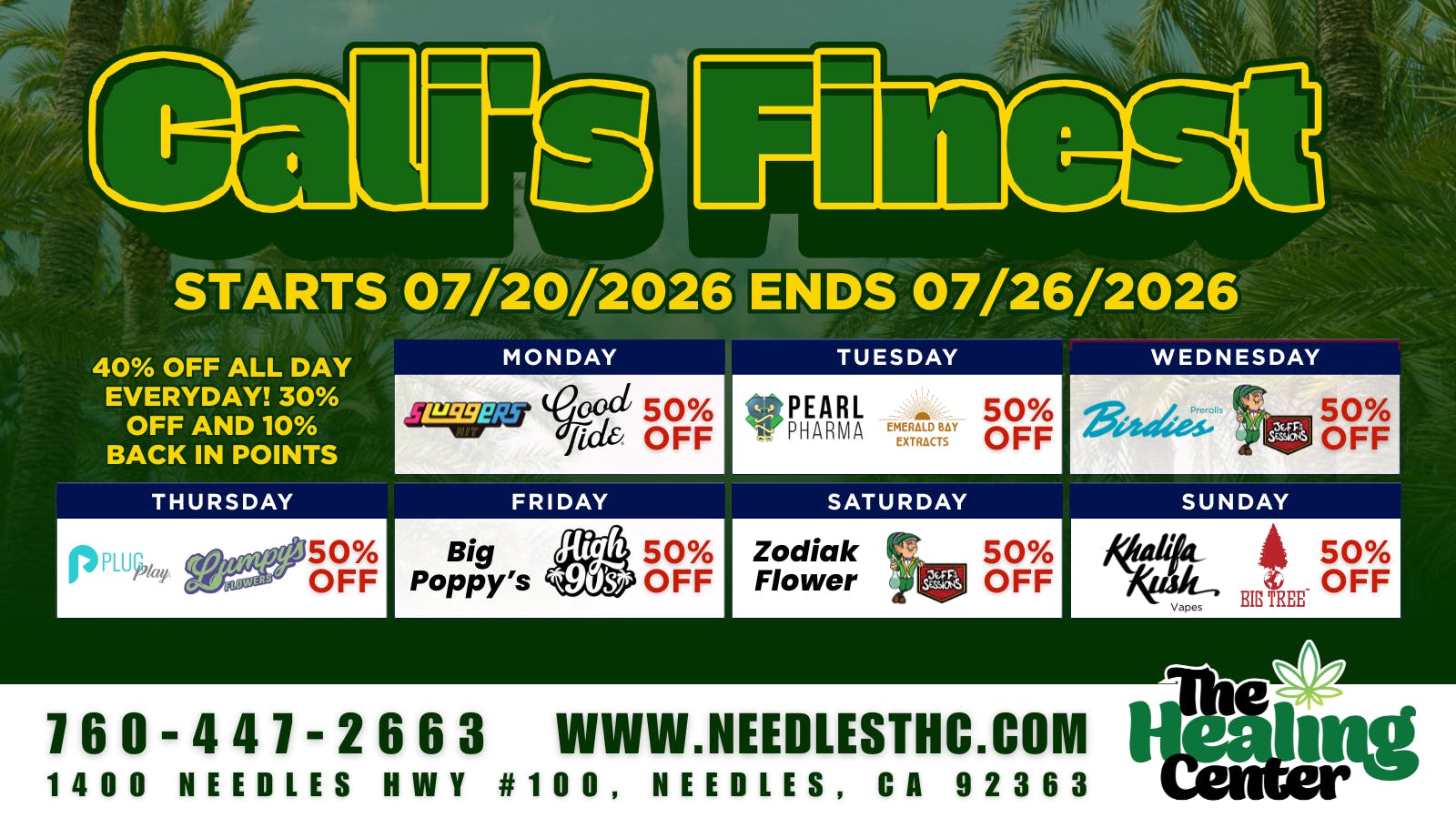 The Healing Center Weed Dispensary - Needles Weekly Deals 2026