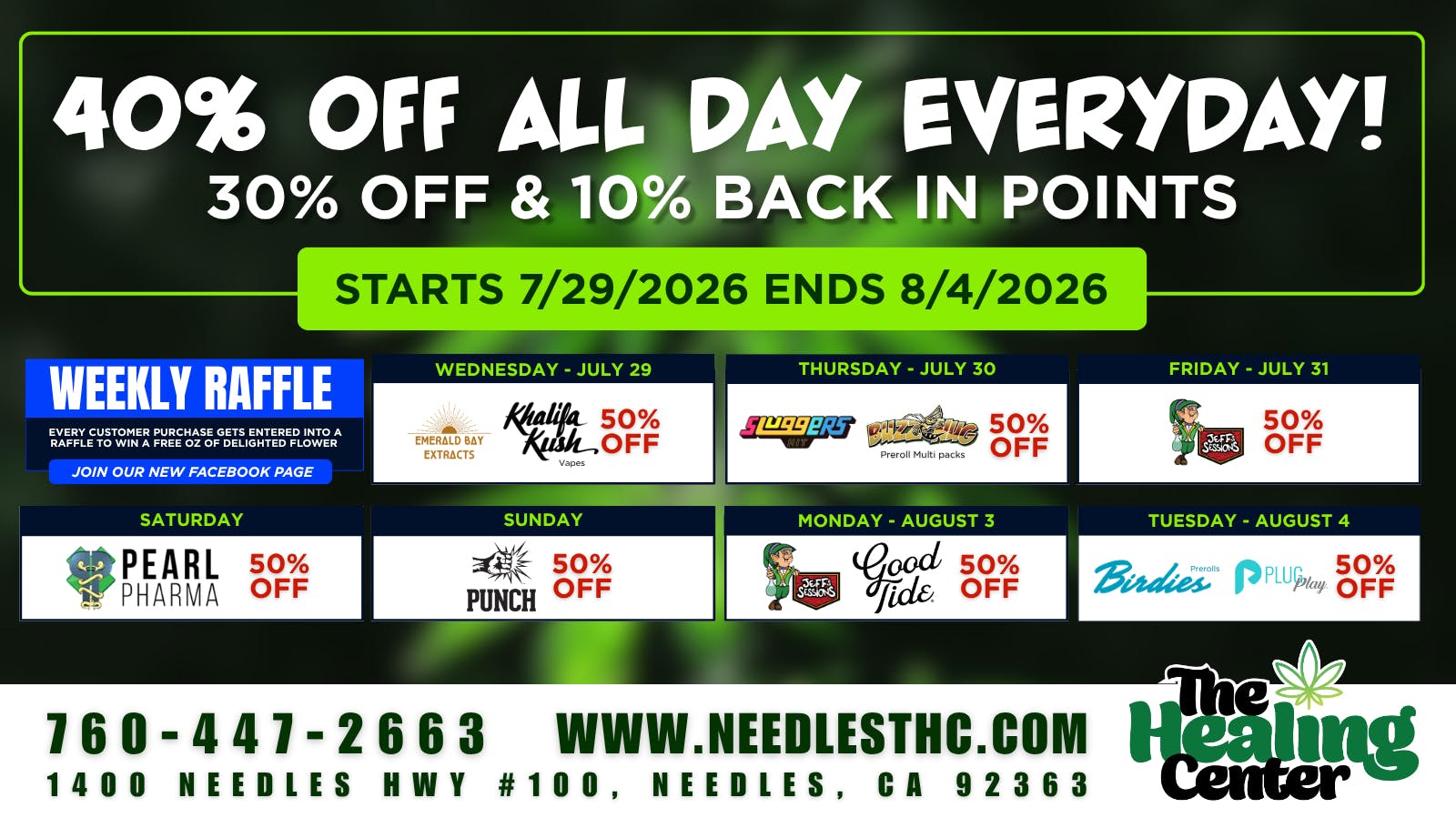 The Healing Center Weed Dispensary - Needles Weekly Deals 2026