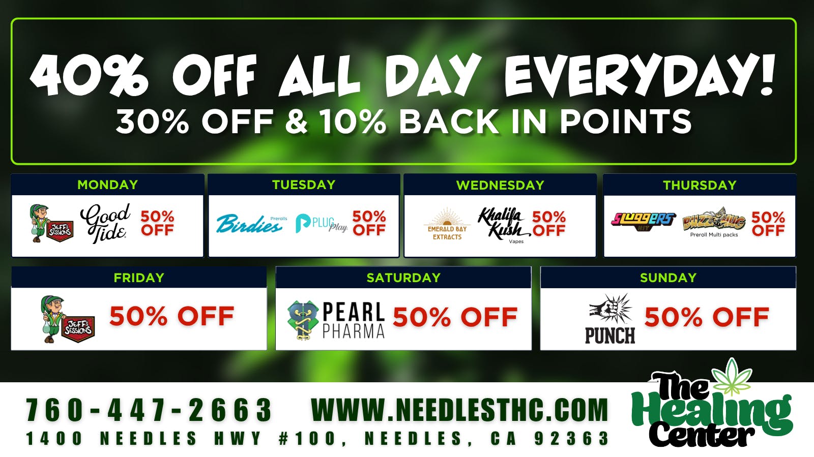 The Healing Center Weed Dispensary - Needles Weekly Deals 2026