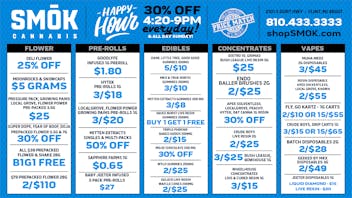 Smók Cannabis 30% OFF ALL DAY SUNDAY + BOGO OUNCES