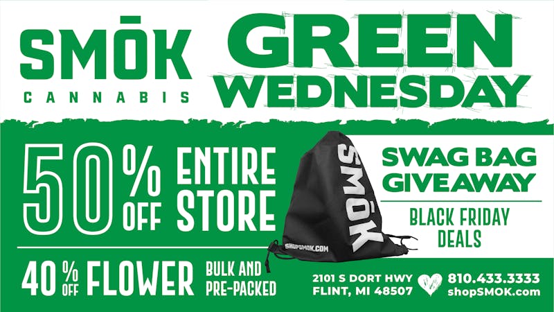 Smók Cannabis Delivery 50% OFF 11.26 THRU 11.28+SWAG BAGS ON BLACK FRIDAY