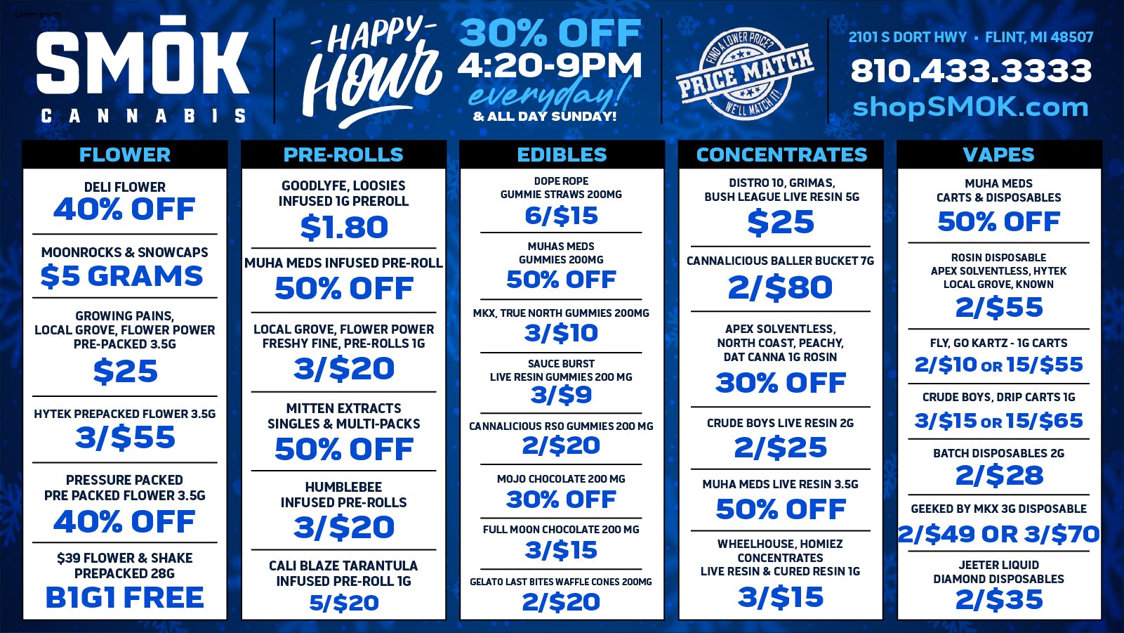 Smók Cannabis 50% OFF MUHA MEDS,40% OFF BULK,5/$20 TARANTULAS