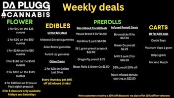 Da Plugg Cannabis Co DAPLUGG WEEKLY DEALS
