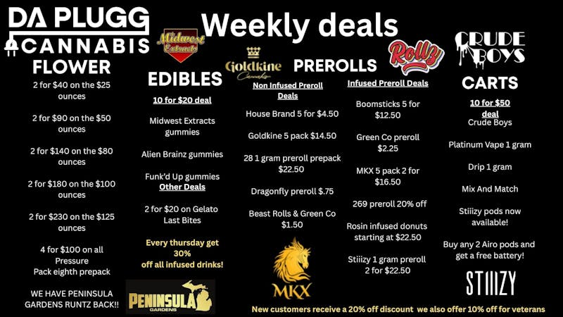 Da Plugg Cannabis Co DAPLUGG WEEKLY DEALS