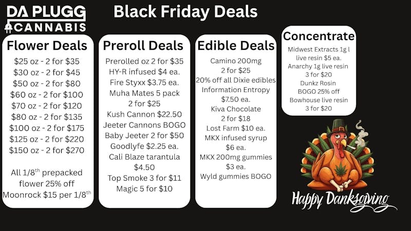 Da Plugg Cannabis Co Black Friday Deals