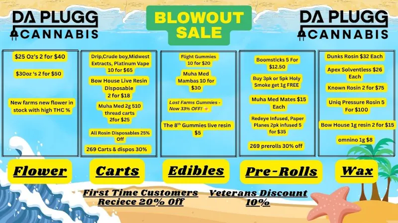 Da Plugg Cannabis Co summer blowout new deals